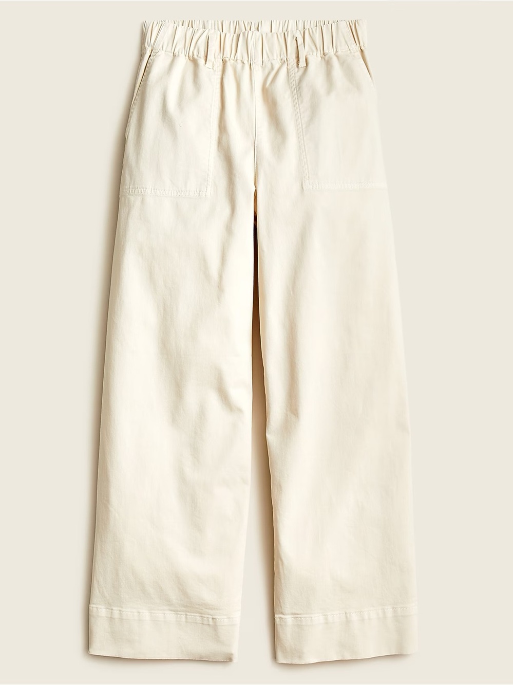 J Crew Wide Leg Pull -On Chino in creme size large